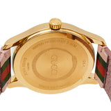  Shop Authentic Gucci G Timeless Quartz Pink Dial Three Tone Leather Strap Watch For Women - YA1264118 - Luxxuri
