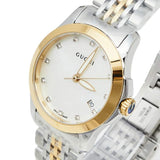 Shop Authentic Gucci G Timeless Diamonds Mother of Pearl Dial Two Tone Mesh Bracelet Watch for Women - YA126513 - Luxxuri