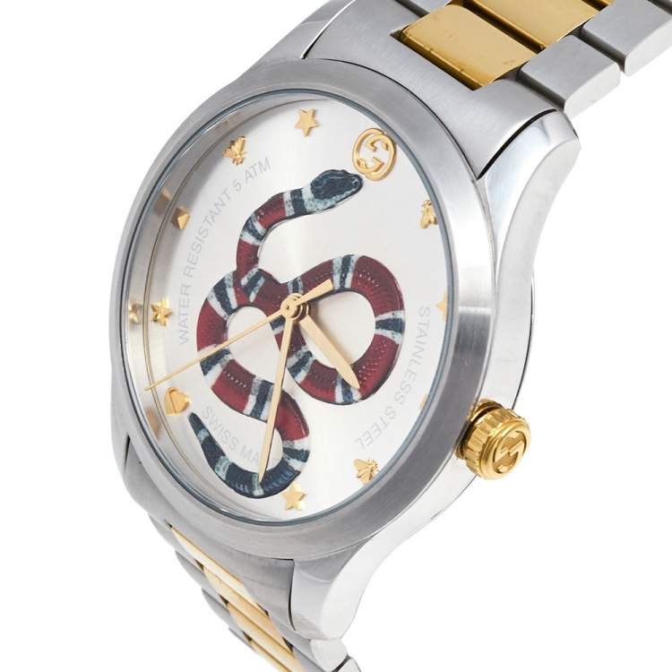 Gucci G Timeless Quartz Silver Dial Silver Steel Strap Watch For Women - YA1264075