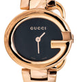  Shop Authentic Gucci Guccissima Collection Quartz Black Dial Rose Gold Steel Strap Watch For Women - YA134509 - Luxxuri