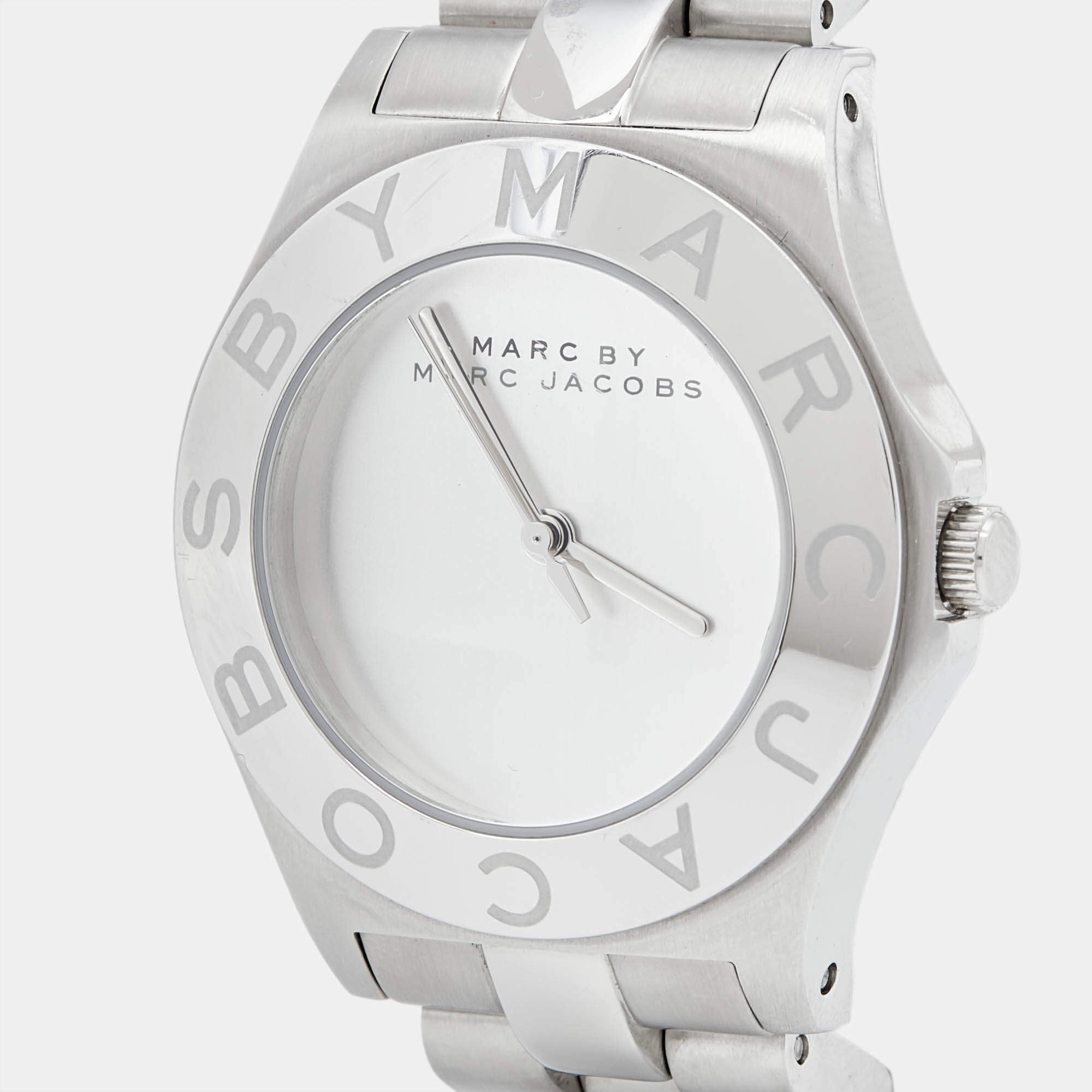 Marc Jacobs Blade Chronograph Silver Dial Silver  Steel Strap Watch for Women - MBM3125
