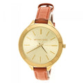  Shop Authentic Michael Kors Runway Quartz Gold Dial Orange Leather Strap Watch For Women - MK2275 - Luxxuri