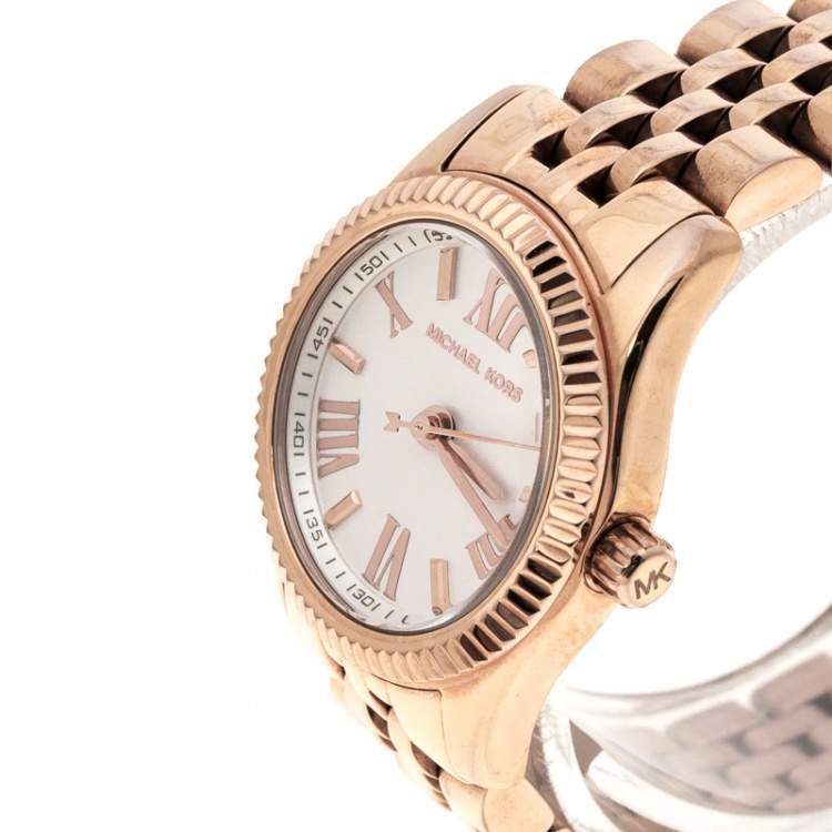  Shop Authentic Michael Kors Lexington Quartz White Dial Rose Gold Steel Strap Watch For Women - MK3230 - Luxxuri