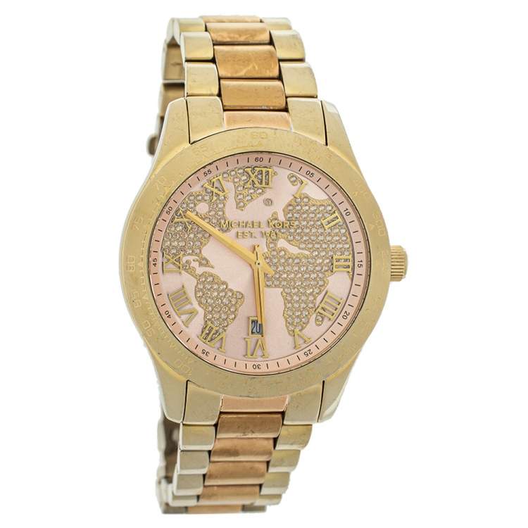  Shop Authentic Michael Kors Layton Rose Gold Dial Gold Stainless Steel Strap Watch for Women - MK6476 - Luxxuri