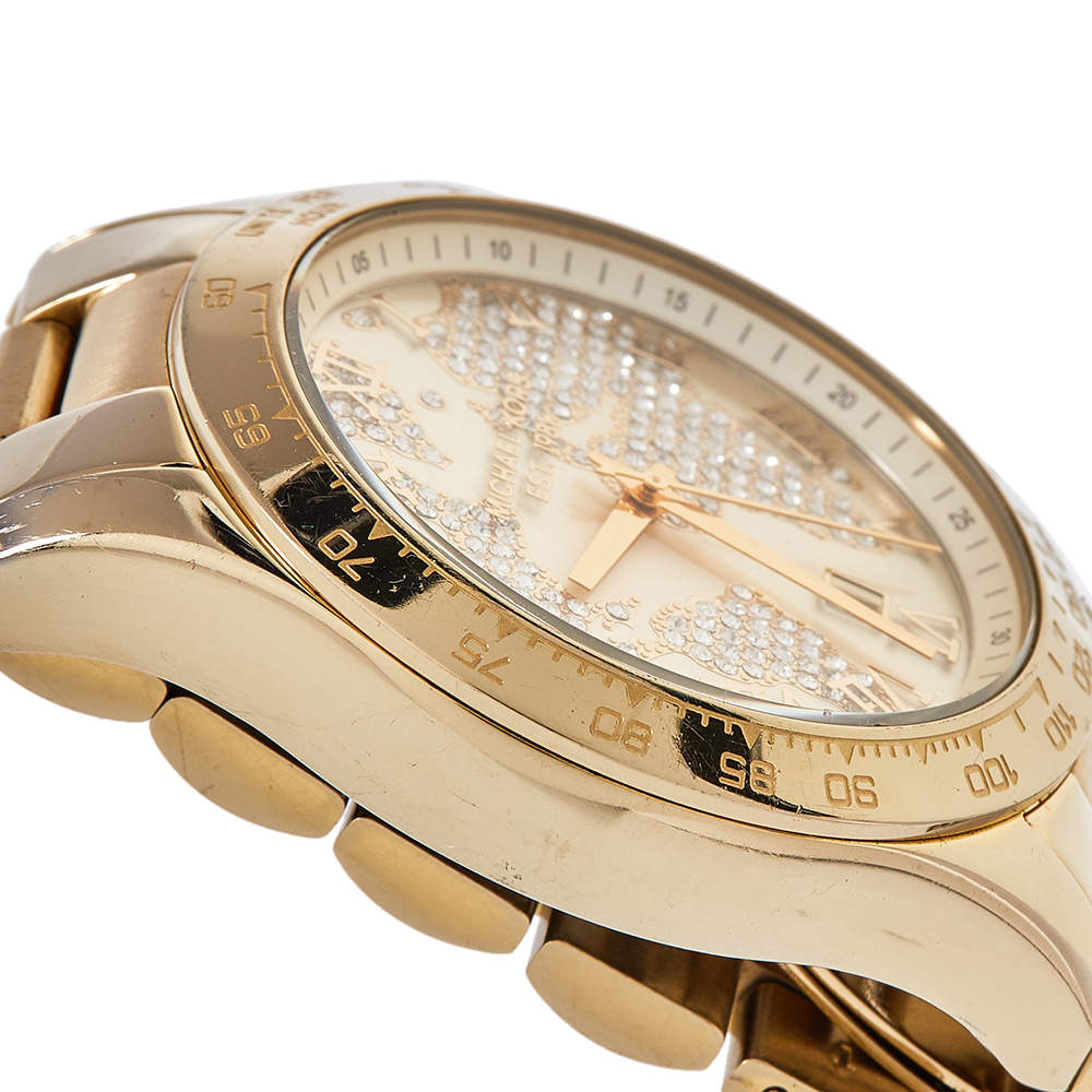  Shop Authentic Michael Kors Layton Chronograph Gold Dial Gold Steel Strap Watch for Women - MK5959 - Luxxuri