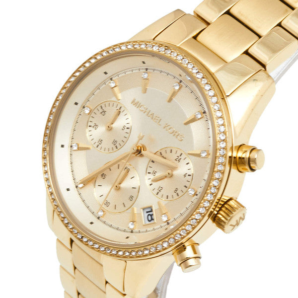  Shop Authentic Michael Kors Ritz Gold Dial Gold Steel Strap Watch for Women - MK6356 - Luxxuri