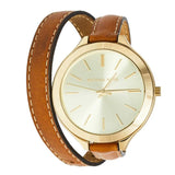  Shop Authentic Michael Kors Runway Gold Dial Brown Leather Strap Watch For Women - MK2256 - Luxxuri