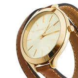  Shop Authentic Michael Kors Runway Gold Dial Brown Leather Strap Watch For Women - MK2256 - Luxxuri