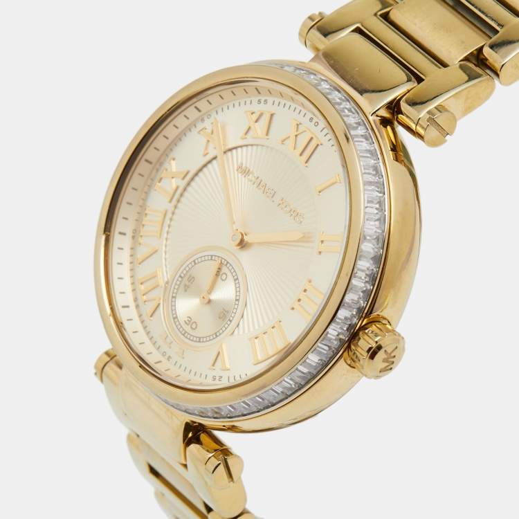  Shop Authentic Michael Kors Skylar Gold Dial Gold Steel Strap Watch for Women - MK5867 - Luxxuri