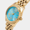  Shop Authentic Michael Kors Lexington Quartz Blue Dial Gold Steel Strap Watch For Women - MK3271 - Luxxuri