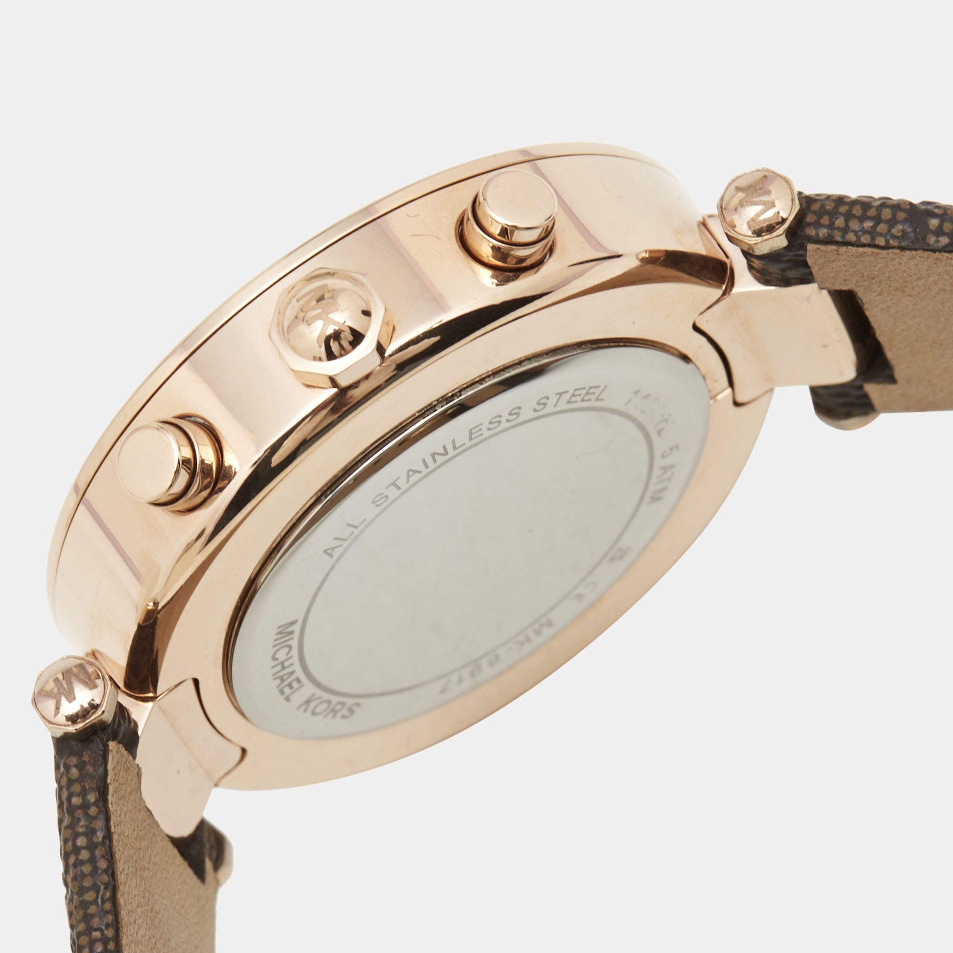  Shop Authentic Michael Kors Parker Chronograph White Dial Brown Leather Strap Watch For Women - MK6917 - Luxxuri