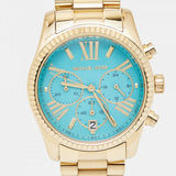  Shop Authentic Michael Kors Lexington Chronograph Blue Dial Gold Steel Strap Watch For Women - MK7216 - Luxxuri