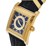 Shop Authentic Versace VD-25 Diamonds Black Dial Black Leather Strap Watch for Women - VQF020015 - Luxxuri