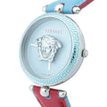  Shop Authentic Versace Palazzo Empire Blue Dial Blue & Red Leather Strap Watch for Women - VCO070017 - Luxxuri