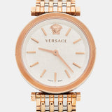  Shop Authentic Versace V-Twist White Dial Two Tone Mesh Bracelet Watch for Women - VELS00719 - Luxxuri