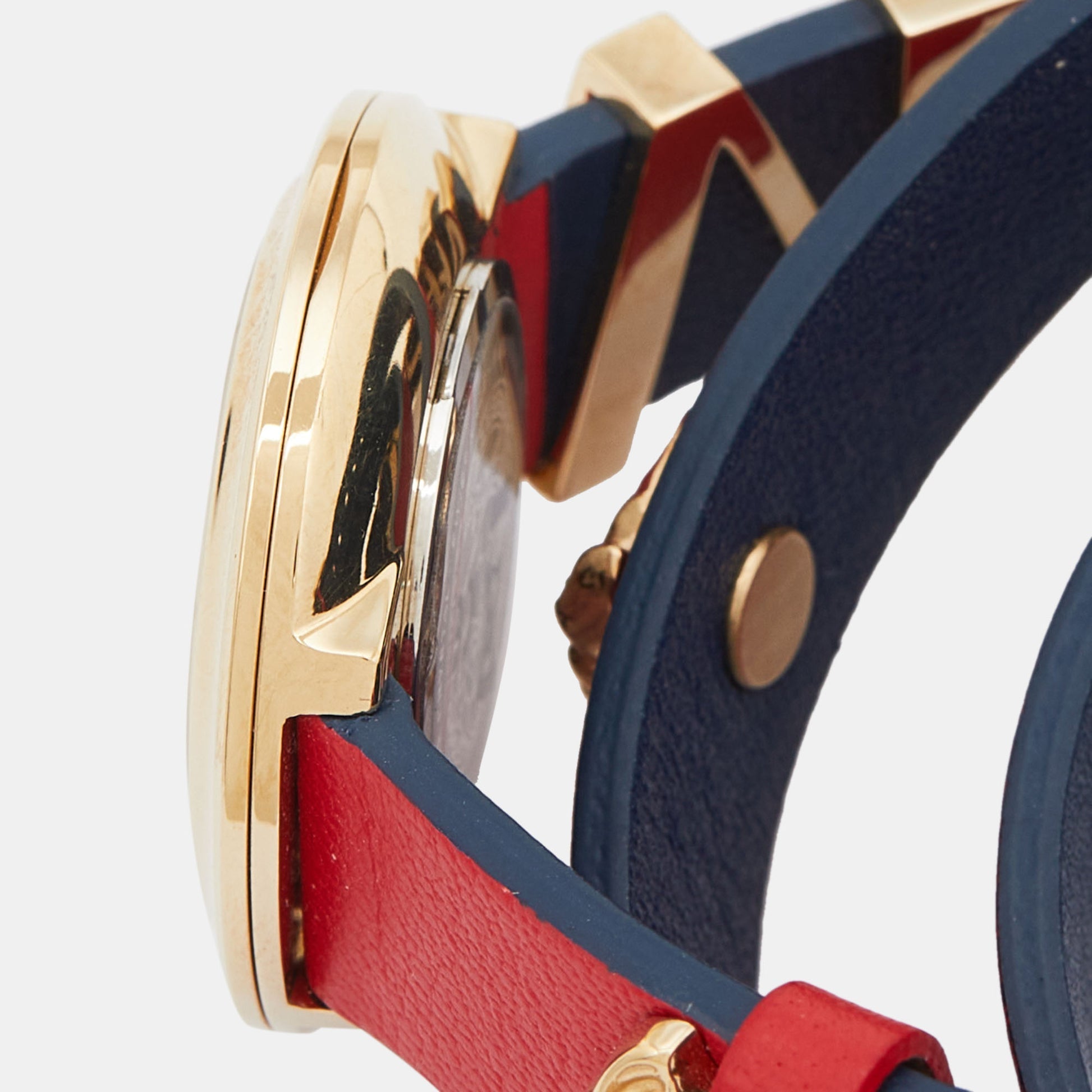  Shop Authentic Versace V-Flare Quartz Silver Dial Red Leather Strap Watch for Women - VEBN00418 - Luxxuri