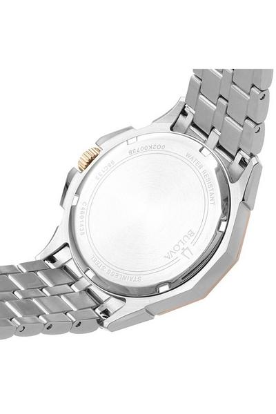  Shop Authentic Bulova Octova Crystal Silver Dial Two Tone Steel Strap Watch for Men - 98C133 - Luxxuri
