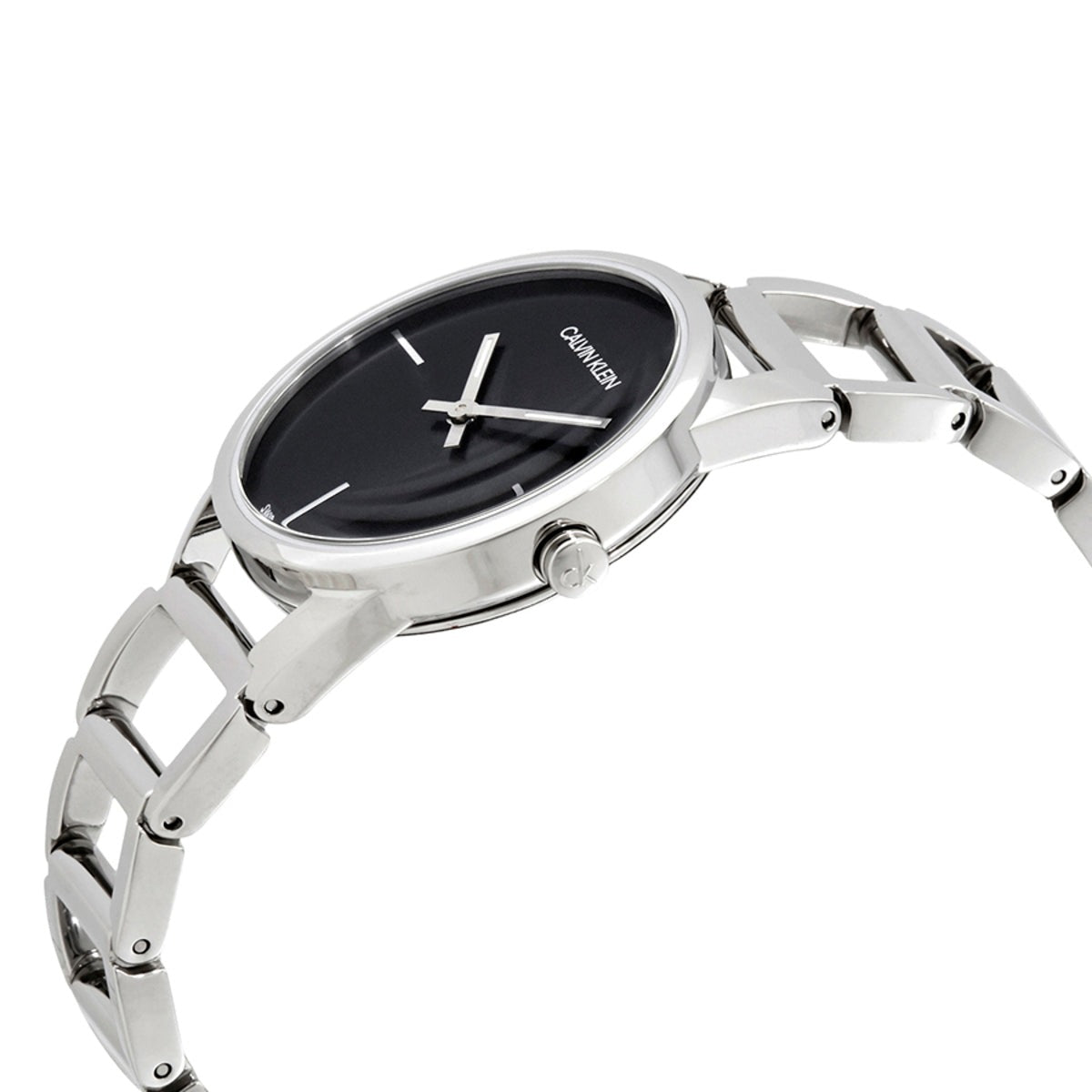  Shop Authentic Calvin Klein Stately Black Dial Silver Steel Strap Watch for Women - K3G23121 - Luxxuri
