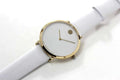 Movado 70th Anniversary Limited Edition White Dial White Leather Strap Watch For Women - 0607138