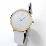  Shop Authentic Movado 70th Anniversary Limited Edition White Dial White Leather Strap Watch For Women - 0607138 - Luxxuri