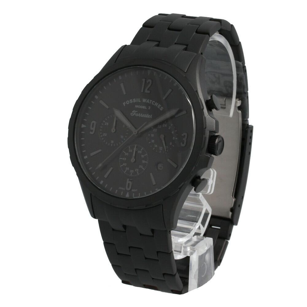  Shop Authentic Fossil Forrester Chronograph Black Dial Black Steel Strap Watch for Men - FS5697 - Luxxuri