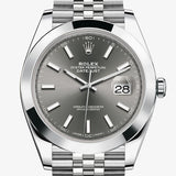  Shop Authentic Rolex Datejust 41 Oyster Grey Dial Silver Oystersteel Bracelet Watch for Men - M126300-0008 - Luxxuri