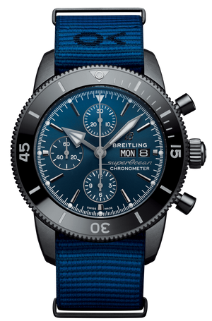  Shop Authentic Breitling Superocean Heritage Chronograph 44 Outerknown Blue Dial Blue NATO Strap Watch for Men - M133132A1C1W1 - Luxxuri