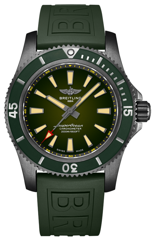  Shop Authentic Breitling Superocean Automatic 46 Green Dial Green Rubber Strap Watch for Men - M173681A1L1S1 - Luxxuri