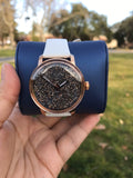  Shop Authentic Swarovski Crystalline Hours Quartz Grey Dial Black Leather Strap Watch for Women - 5344635 - Luxxuri