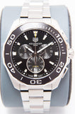  Shop Authentic Tag Heuer Aquaracer Quartz Chronograph Black Dial Silver Steel Strap Watch for Men - CAY111A.BA0927 - Luxxuri