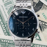  Shop Authentic Emporio Armani Beta Chronograph Black Dial Steel Strap Watch For Men - AR1863 - Luxxuri