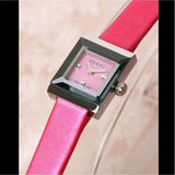  Shop Authentic Gucci G-Frame Square Fuchsia Mother of Pearl Dial Fuchsia Leather Strap Watch For Women - YA128533 - Luxxuri