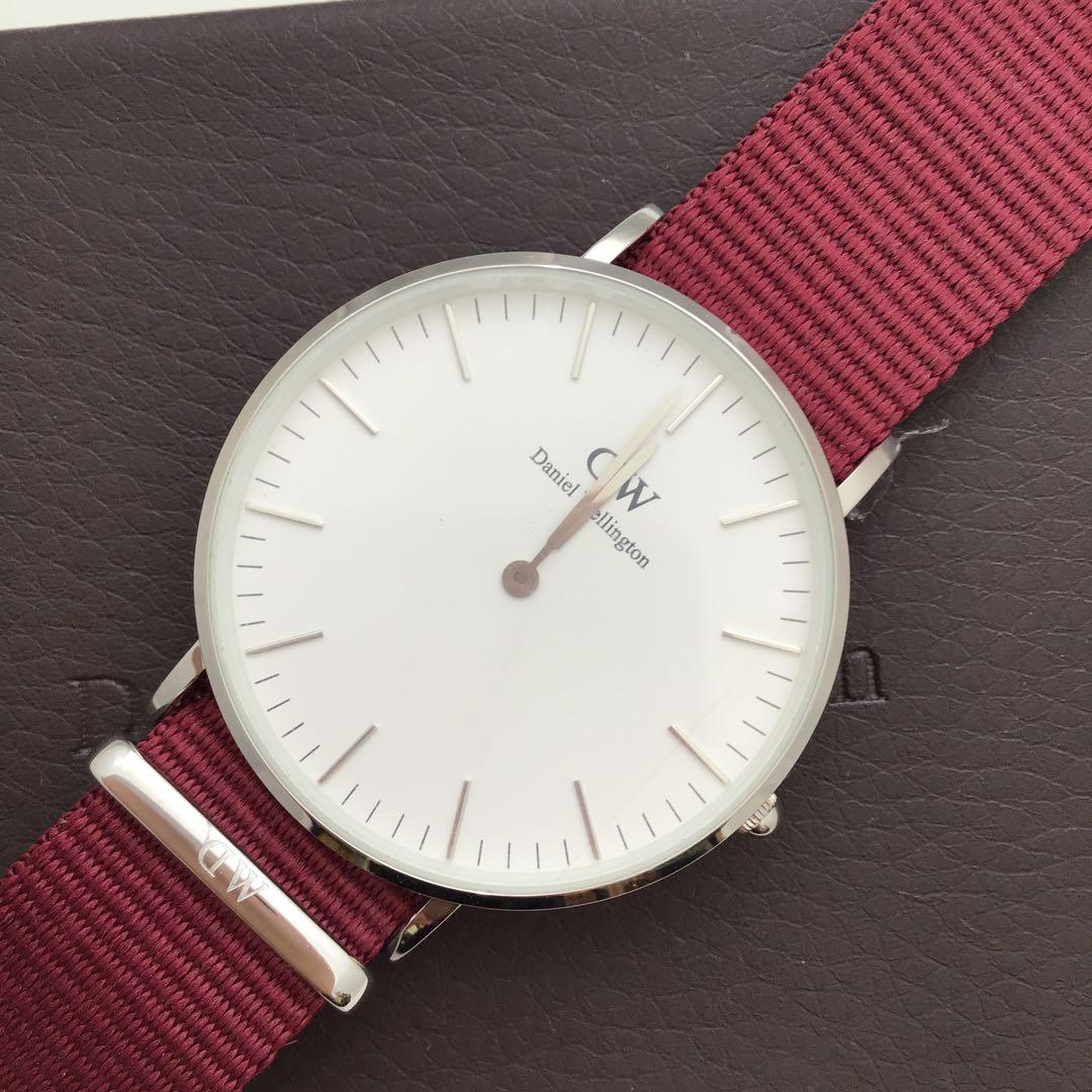  Shop Authentic Daniel Wellington Classic Roselyn White Dial Red NATO Strap Watch For Women - DW00100272 - Luxxuri