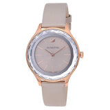  Shop Authentic Swarovski Octea Nova Grey Dial Grey Leather Strap Watch for Women - 5295326 - Luxxuri