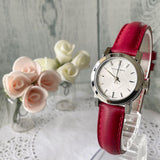  Shop Authentic Burberry The City Silver Dial Red Strap Watch for Women - BU9232 - Luxxuri