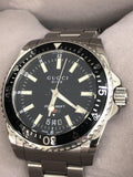  Shop Authentic Gucci Dive Quartz Black Dial Silver Steel Strap Watch For Men - YA136301 - Luxxuri