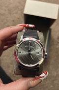  Shop Authentic Burberry Heritage Grey Dial Black Leather Strap Watch for Men - BU9024 - Luxxuri