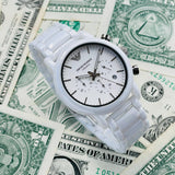  Shop Authentic Emporio Armani Luigi Chronograph Ceramic White Dial White Ceramic Strap Watch For Men - AR1499 - Luxxuri