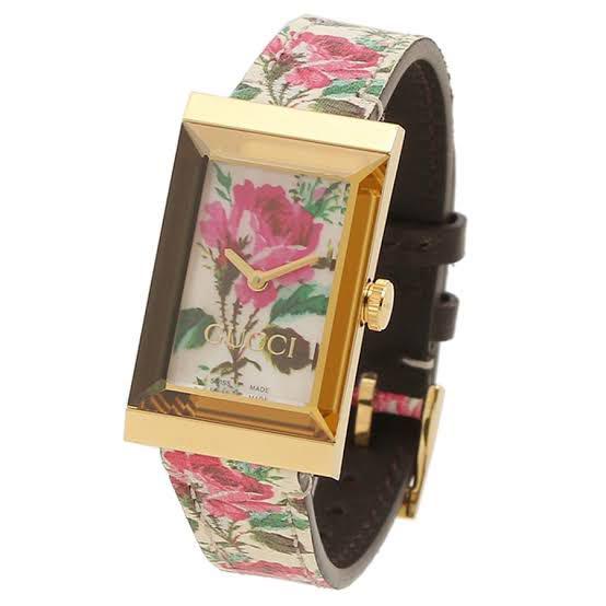  Shop Authentic Gucci G-Frame Floral Mother of Pearl Dial White Leather Strap Watch For Women - YA147406 - Luxxuri