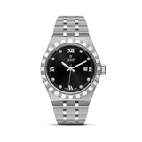  Shop Authentic Tudor Royal Automatic Diamonds Black Dial Silver Steel Strap Watch for Men - M28600-0004 - Luxxuri