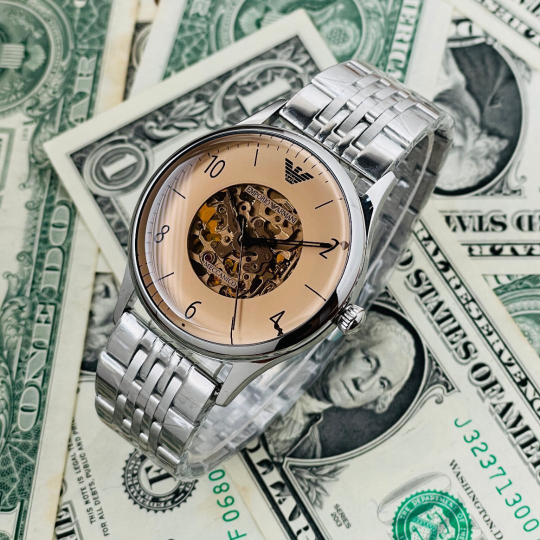  Shop Authentic Emporio Armani Meccanico Multicolor Dial Silver Steel Strap Watch For Men - AR1922 - Luxxuri