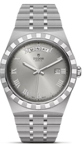 Tudor Royal Day Date Diamonds Automatic Silver Dial Silver Steel Strap Watch for Men - M28600-0002