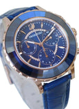  Shop Authentic Swarovski Octea Lux Chrono Blue Dial Blue Leather Strap Watch for Women - 5563480 - Luxxuri