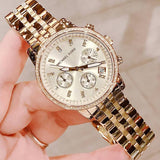  Shop Authentic Michael Kors Runway Chronograph Gold Dial Gold Steel Strap Watch For Women - MK5698 - Luxxuri