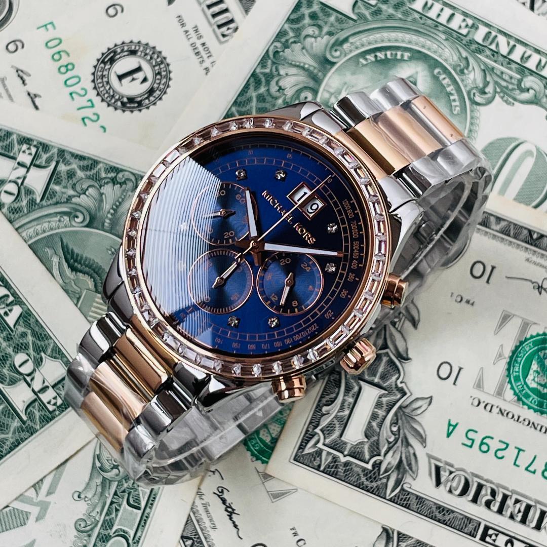  Shop Authentic Michael Kors Brinkley Blue Dial Two Tone Steel Strap Watch for Women - MK6205 - Luxxuri