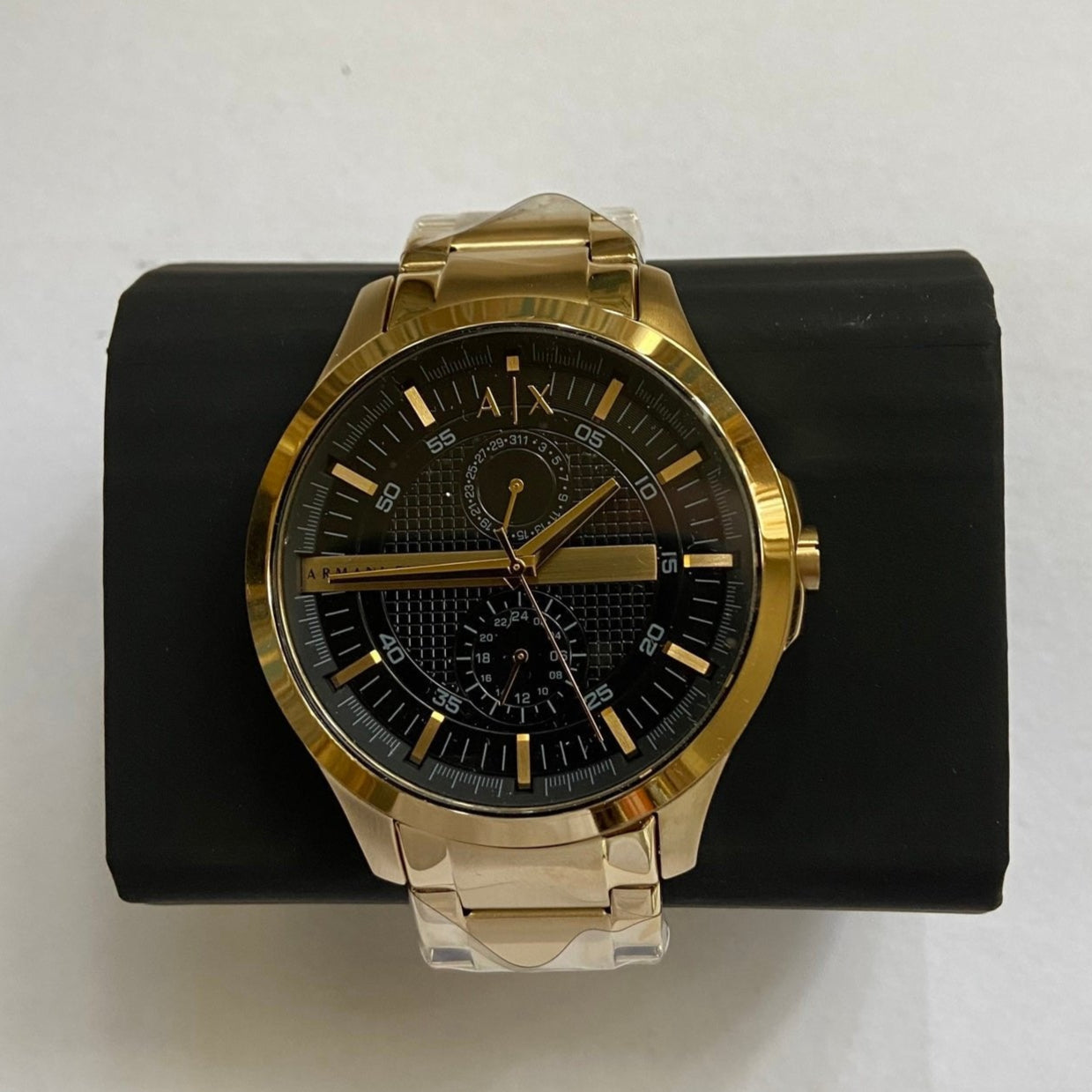  Shop Authentic Armani Exchange Hampton Chronograph Black Dial Gold Steel Strap Watch For Men - AX2122 - Luxxuri