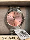  Shop Authentic Michael Kors Slim Runway Quartz Pink Dial Silver Steel Strap Watch For Women - MK3380 - Luxxuri