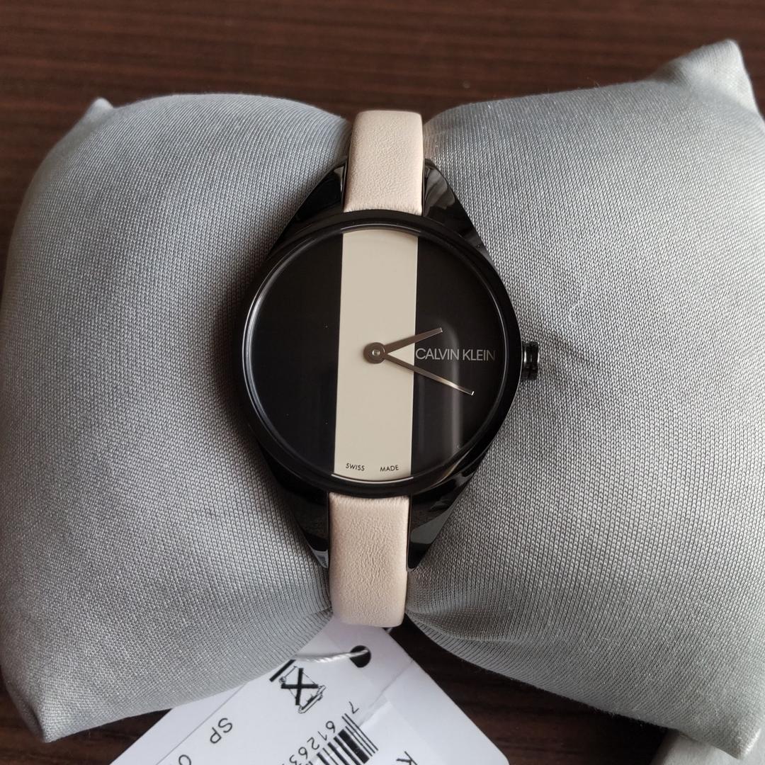 Shop Authentic Calvin Klein Rebel Cream Black Dial Cream Leather Strap Watch for Women - K8P237X1 - Luxxuri