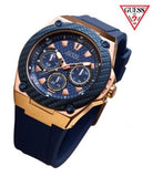  Shop Authentic Guess Legacy Blue Dial Blue Silicone Strap Watch For Men - W1049G2 - Luxxuri