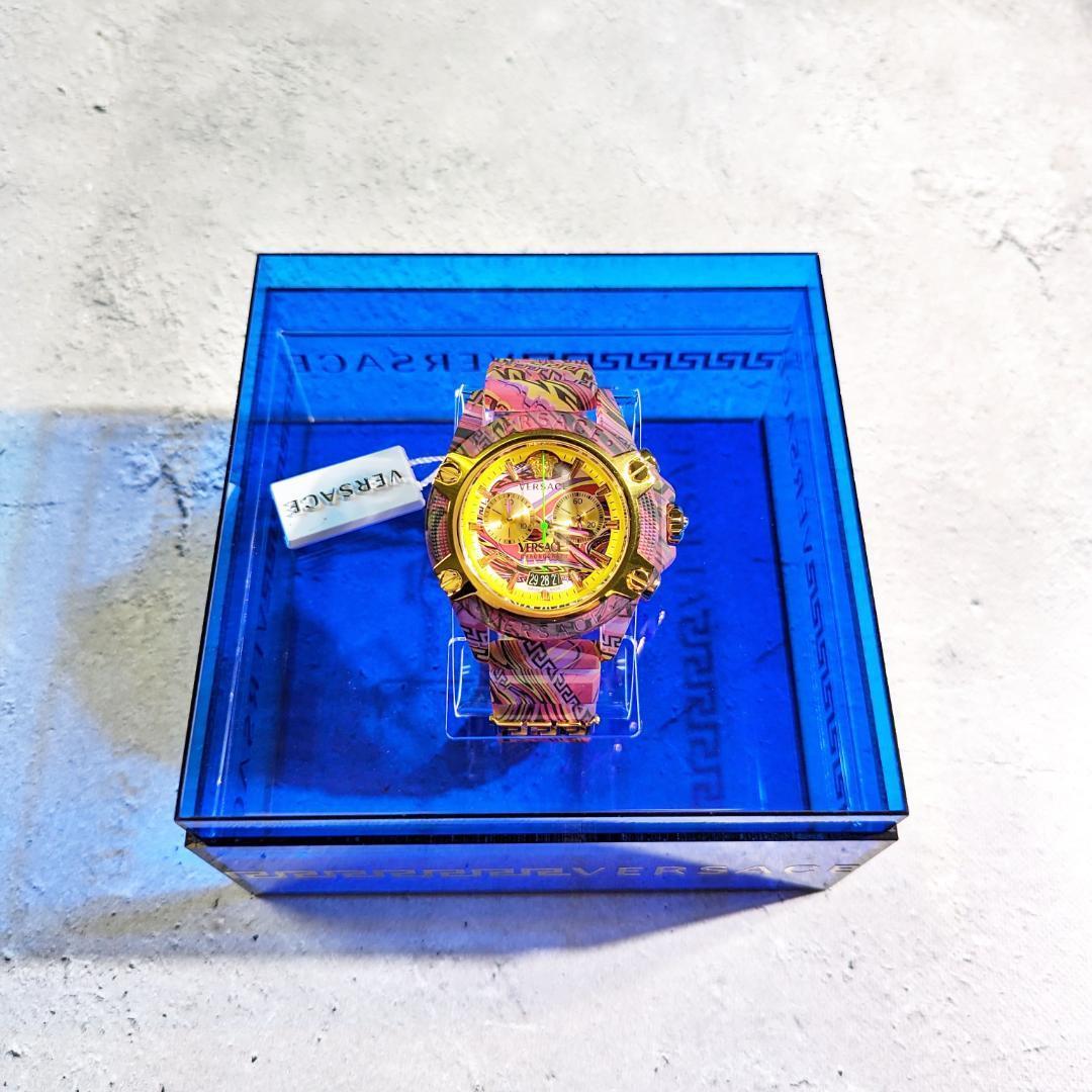  Shop Authentic Versace Icon Active Chronograph Quartz Gold Dial Red Leather Strap Watch For Men - VEZ701222 - Luxxuri